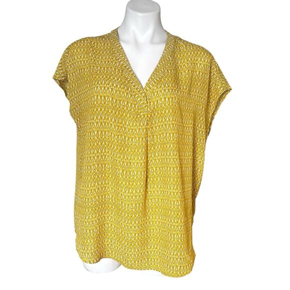 Carolina Belle Montreal yellow V neck blouse size large - Picture 1 of 8